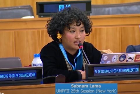 फिगया अध्यक्ष सवनम लामां संयुक्त राष्ट्रसंघय् तामाङ समुदायया मुद्दा ल्ह्वन