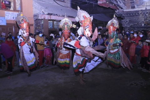 नवदुर्गा नाच थिमिमा ल्याईपुर्याए 