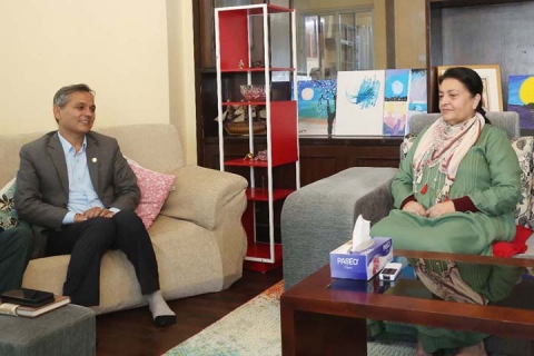 गृहमन्त्रीं पूर्वराष्ट्रपति भण्डारीयात नापलात